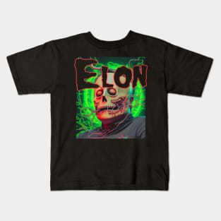 Elon Musk Dark Art Deathcore Aesthetic Kids T-Shirt